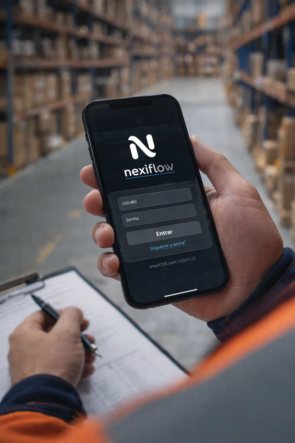 Nexiflow App na mão